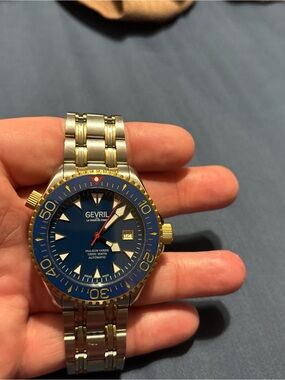 EVRI Blue Dial Two-Tone Men's Dive Watch